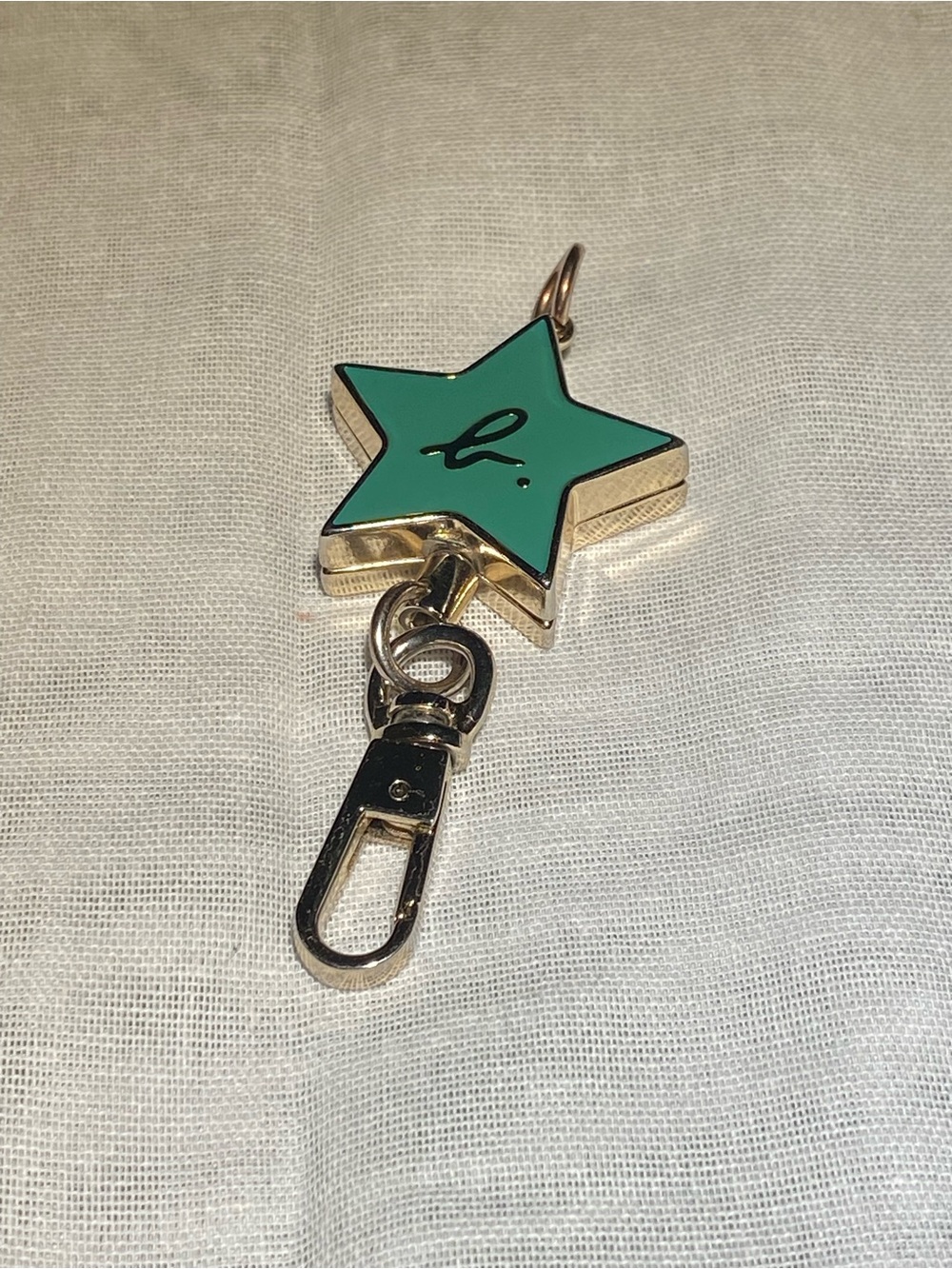 Agnes b. Gold Star Pulley (office access card or keys!) with Teal Enamel